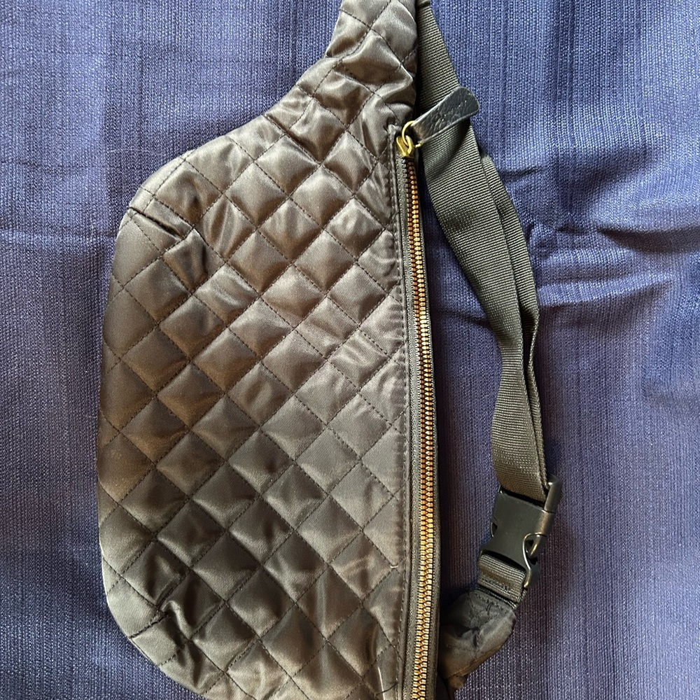 Maurices Quilted Black Belt Bag